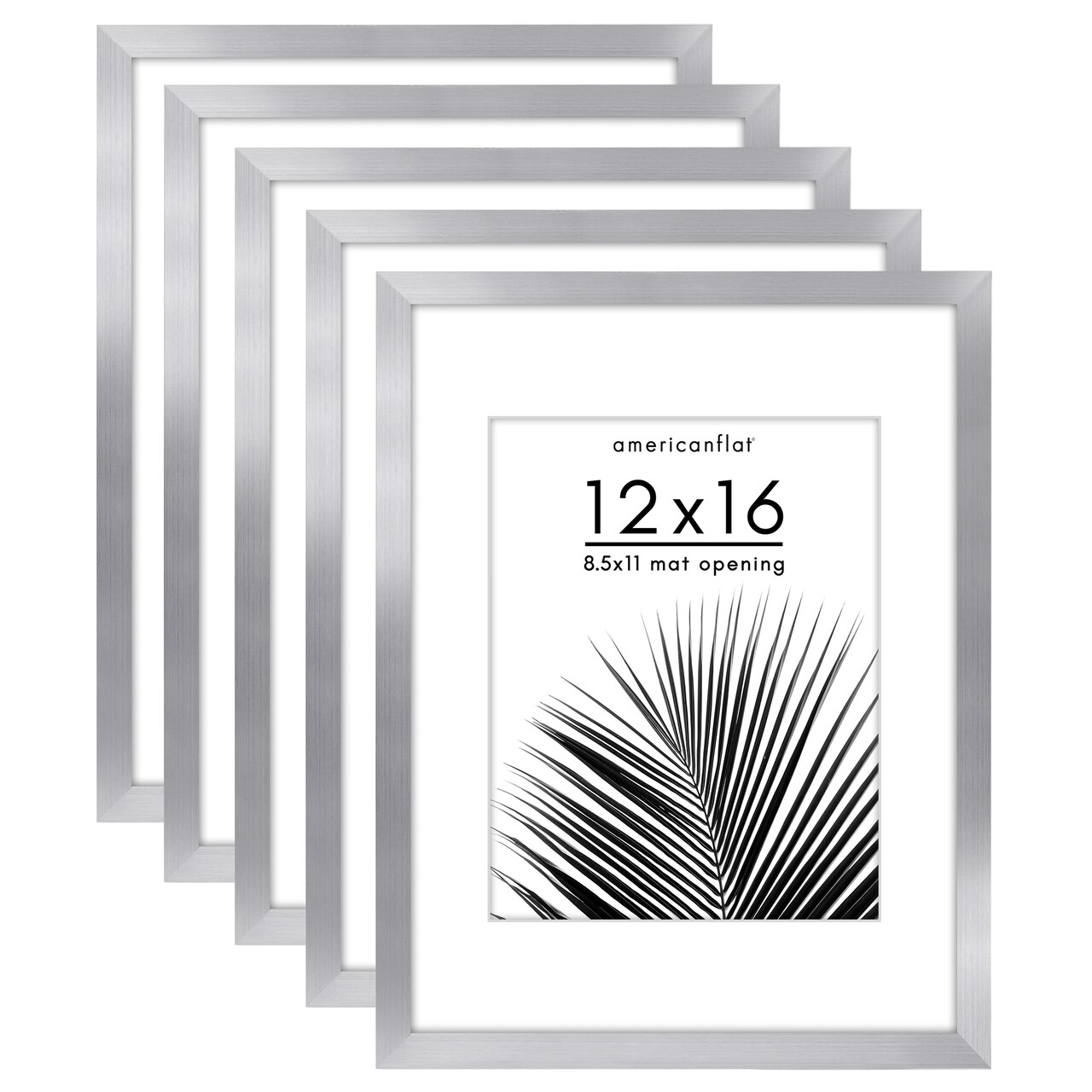 Americanflat Picture Frame Set with Mat - Set of 5 - Photo Frame Set of Five for Wall Display - Plexiglass Cover - Hanging Hardware